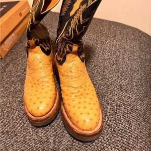 Lucchese women’s ostrich crape sole boots